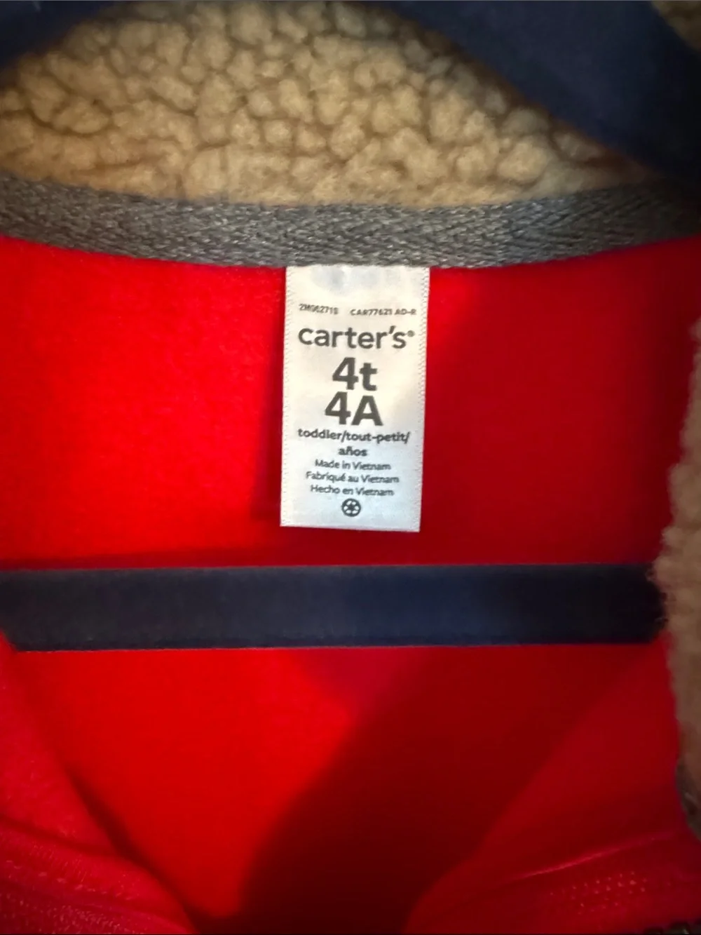 Carter's Red Sherpa-Lined Quarter-Zip Pullover - Kids